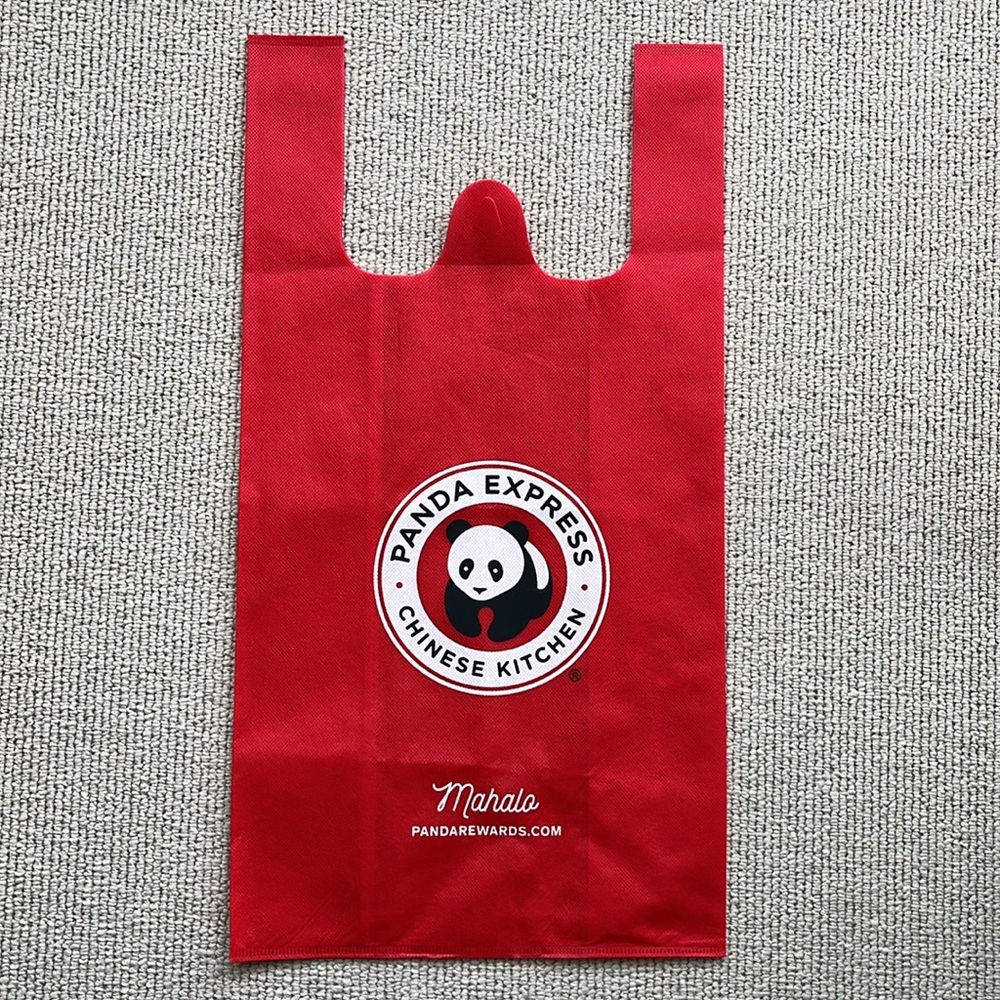 Reusable Mahalo Panda Express Red Shopper Bag